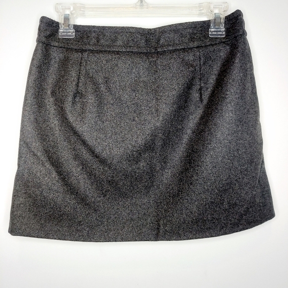 Gap Mini Skirt Dark Gray Wool Blend Button Up Fully Lined NWT Women's Size 4 - Picture 4 of 9